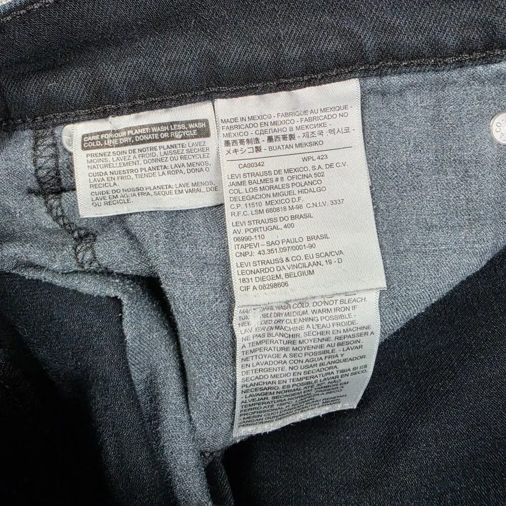 Levi's 511 Straight Leg Jeans Men's 36x30 Black Stretch Denim Pants Grunge Y2K